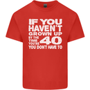 40th Birthday 40 Year Old Don't Grow Up Funny Mens Cotton T-Shirt Tee Top Red