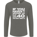 40th Birthday 40 Year Old Don't Grow Up Funny Mens Long Sleeve T-Shirt Charcoal