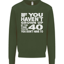40th Birthday 40 Year Old Don't Grow Up Funny Mens Sweatshirt Jumper Forest Green