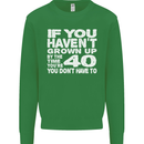 40th Birthday 40 Year Old Don't Grow Up Funny Mens Sweatshirt Jumper Irish Green