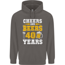 40th Birthday 40 Year Old Funny Alcohol Mens 80% Cotton Hoodie Charcoal