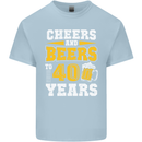 40th Birthday 40 Year Old Funny Alcohol Mens Cotton T-Shirt Tee Top Light Blue