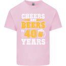 40th Birthday 40 Year Old Funny Alcohol Mens Cotton T-Shirt Tee Top Light Pink