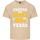 40th Birthday 40 Year Old Funny Alcohol Mens Cotton T-Shirt Tee Top Sand