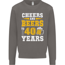 40th Birthday 40 Year Old Funny Alcohol Mens Sweatshirt Jumper Charcoal