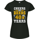 40th Birthday 40 Year Old Funny Alcohol Womens Petite Cut T-Shirt Black