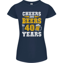 40th Birthday 40 Year Old Funny Alcohol Womens Petite Cut T-Shirt Navy Blue