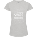 40th Birthday 40 Year Old Geek Funny Maths Womens Petite Cut T-Shirt Sports Grey