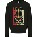 40th Birthday 40 Year Old Level Up Gamming Mens Sweatshirt Jumper Black