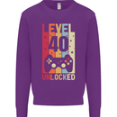 40th Birthday 40 Year Old Level Up Gamming Mens Sweatshirt Jumper Purple