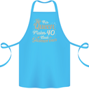 40th Birthday Queen Forty Years Old 40 Cotton Apron 100% Organic Turquoise