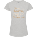 40th Birthday Queen Forty Years Old 40 Womens Petite Cut T-Shirt Sports Grey