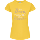 40th Birthday Queen Forty Years Old 40 Womens Petite Cut T-Shirt Yellow