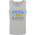 40th Birthday Turning 40 Is Great Year Old Mens Vest Tank Top Sports Grey