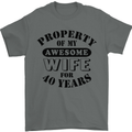 40th Wedding Anniversary 40 Year Funny Wife Mens T-Shirt 100% Cotton Charcoal