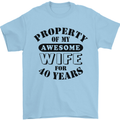 40th Wedding Anniversary 40 Year Funny Wife Mens T-Shirt 100% Cotton Light Blue