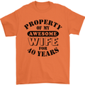40th Wedding Anniversary 40 Year Funny Wife Mens T-Shirt 100% Cotton Orange