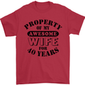 40th Wedding Anniversary 40 Year Funny Wife Mens T-Shirt 100% Cotton Red