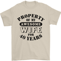 40th Wedding Anniversary 40 Year Funny Wife Mens T-Shirt 100% Cotton Sand