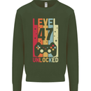 47th Birthday 47 Year Old Level Up Gamming Mens Sweatshirt Jumper Forest Green