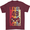 49th Birthday 49 Year Old Level Up Gamming Mens T-Shirt 100% Cotton Maroon