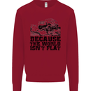 4X4 Because the World Isnt Flat Off Roading Kids Sweatshirt Jumper Red