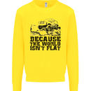 4X4 Because the World Isnt Flat Off Roading Kids Sweatshirt Jumper Yellow