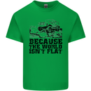4X4 Because the World Isnt Flat Off Roading Kids T-Shirt Childrens Irish Green