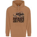 4X4 Because the World Isnt Flat Off Roading Mens 80% Cotton Hoodie Caramel Latte