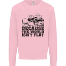 4X4 Because the World Isnt Flat Off Roading Mens Sweatshirt Jumper Light Pink