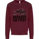 4X4 Because the World Isnt Flat Off Roading Mens Sweatshirt Jumper Maroon