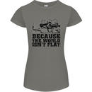 4X4 Because the World Isnt Flat Off Roading Womens Petite Cut T-Shirt Charcoal
