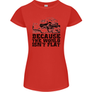 4X4 Because the World Isnt Flat Off Roading Womens Petite Cut T-Shirt Red