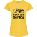4X4 Because the World Isnt Flat Off Roading Womens Petite Cut T-Shirt Yellow