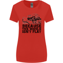 4X4 Because the World Isnt Flat Off Roading Womens Wider Cut T-Shirt Red
