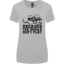 4X4 Because the World Isnt Flat Off Roading Womens Wider Cut T-Shirt Sports Grey
