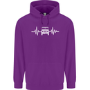 4X4 Heart Beat Pulse Off Road Roading Childrens Kids Hoodie Purple