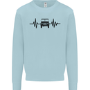 4X4 Heart Beat Pulse Off Road Roading Kids Sweatshirt Jumper Light Blue