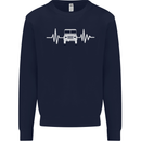 4X4 Heart Beat Pulse Off Road Roading Kids Sweatshirt Jumper Navy Blue