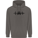 4X4 Heart Beat Pulse Off Road Roading Mens 80% Cotton Hoodie Charcoal