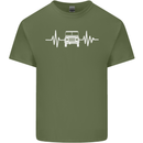 4X4 Heart Beat Pulse Off Road Roading Mens Cotton T-Shirt Tee Top Military Green