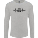 4X4 Heart Beat Pulse Off Road Roading Mens Long Sleeve T-Shirt Sports Grey