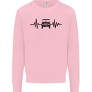 4X4 Heart Beat Pulse Off Road Roading Mens Sweatshirt Jumper Light Pink