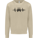 4X4 Heart Beat Pulse Off Road Roading Mens Sweatshirt Jumper Sand