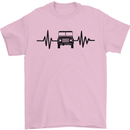 4X4 Heart Beat Pulse Off Road Roading Mens T-Shirt Cotton Gildan Light Pink