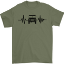 4X4 Heart Beat Pulse Off Road Roading Mens T-Shirt Cotton Gildan Military Green
