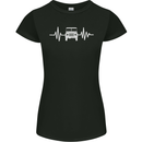 4X4 Heart Beat Pulse Off Road Roading Womens Petite Cut T-Shirt Black