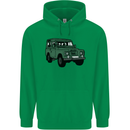 4X4 Off Road Roading 4 Wheel Drive Mens 80% Cotton Hoodie Irish Green