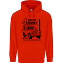 4 Wheel Drive Adventure 4X4 Off Road Mens 80% Cotton Hoodie Bright Red
