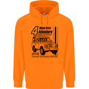 4 Wheel Drive Adventure 4X4 Off Road Mens 80% Cotton Hoodie Orange